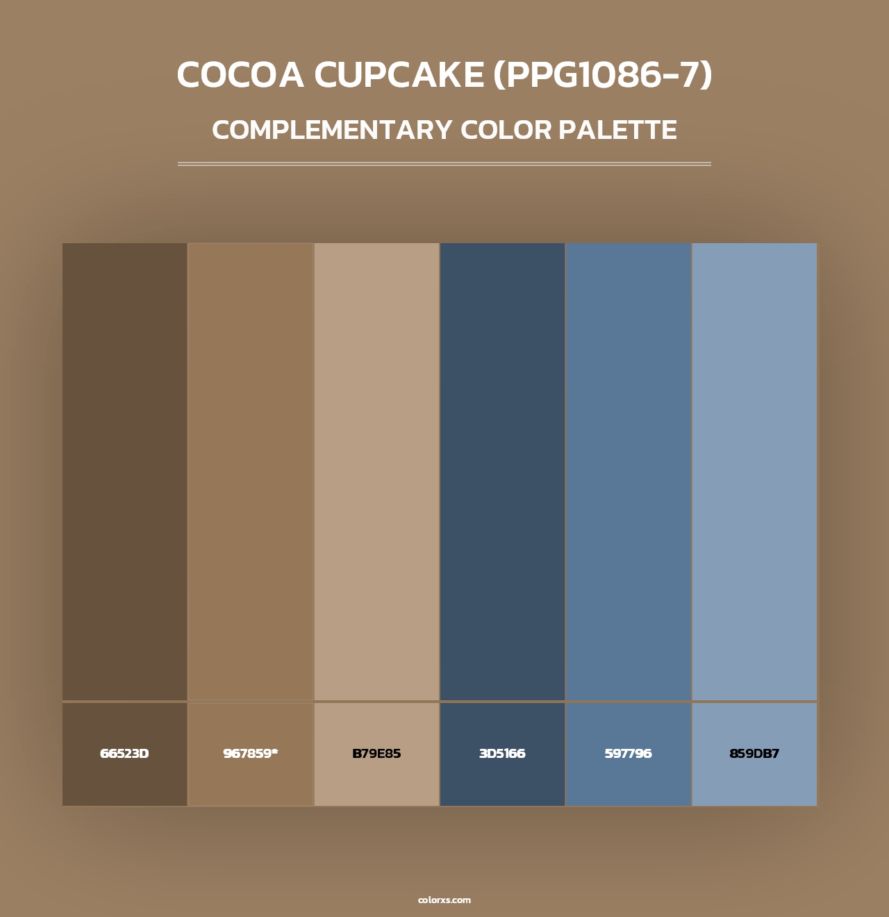 Cocoa Cupcake (PPG1086-7) - Complementary Color Palette