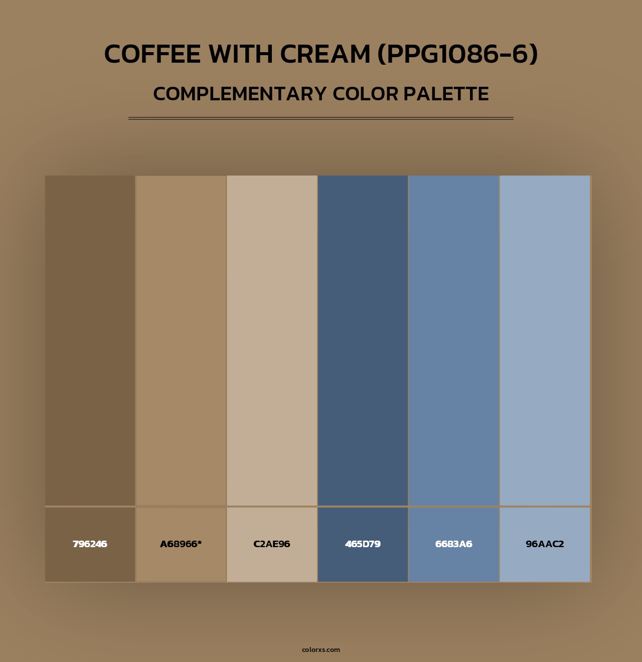 Coffee With Cream (PPG1086-6) - Complementary Color Palette