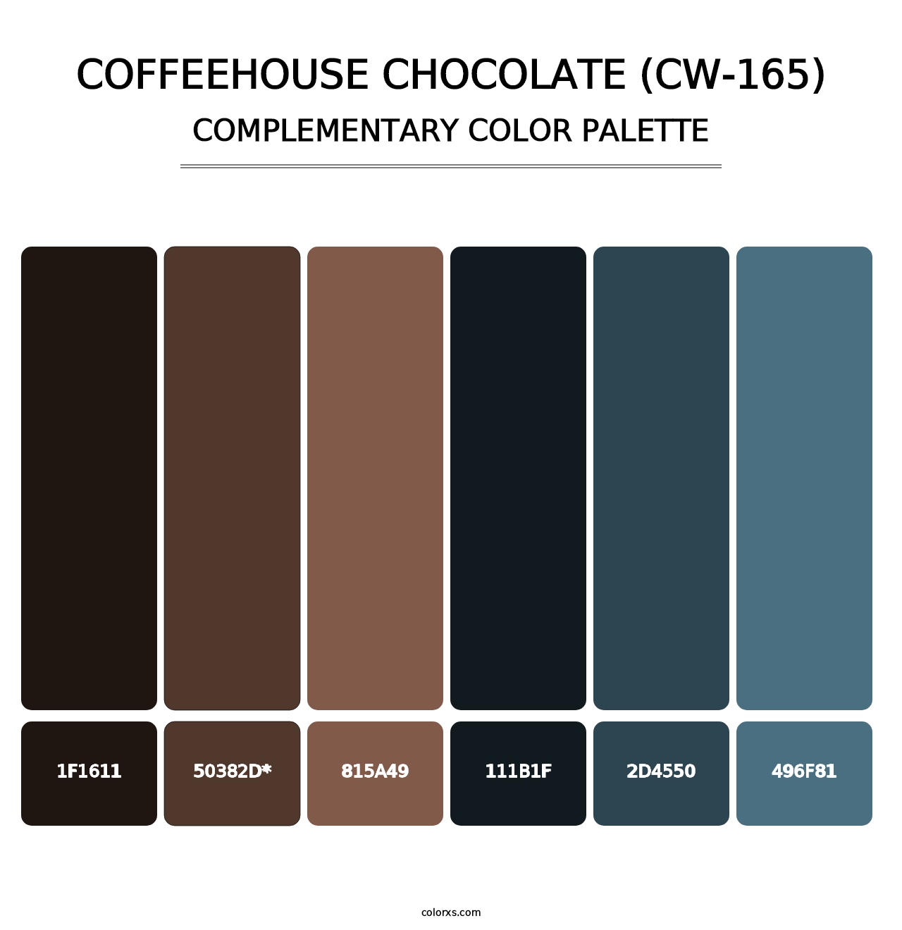 Coffeehouse Chocolate (CW-165) - Complementary Color Palette