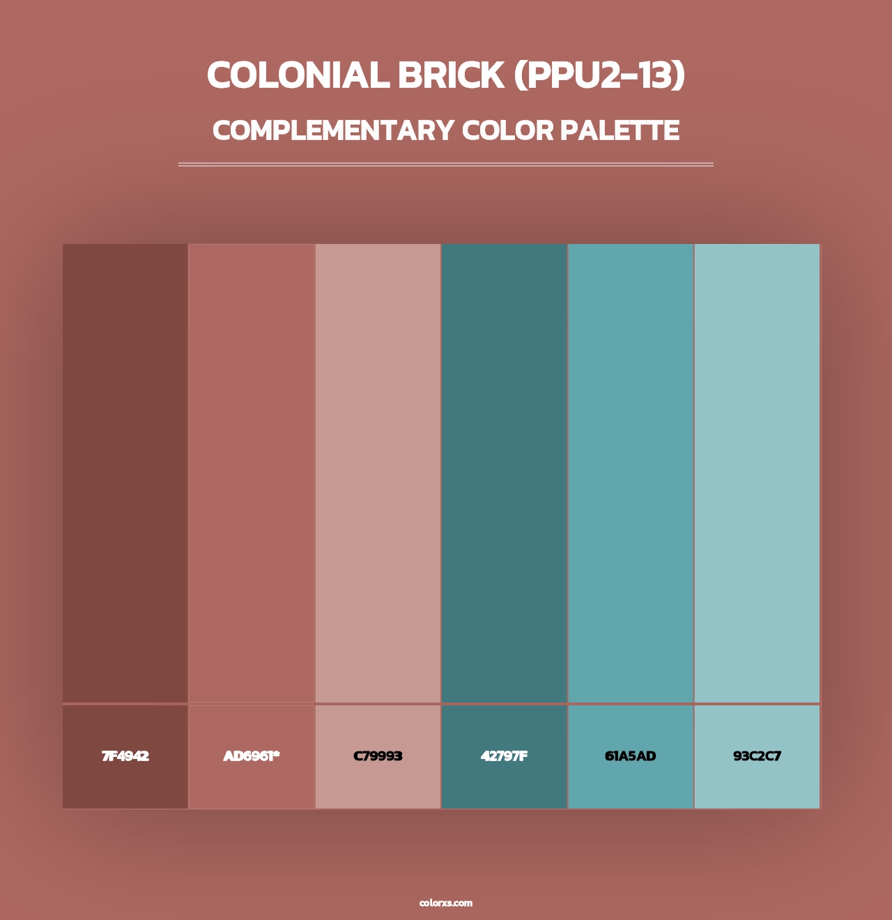 Colonial Brick (PPU2-13) - Complementary Color Palette