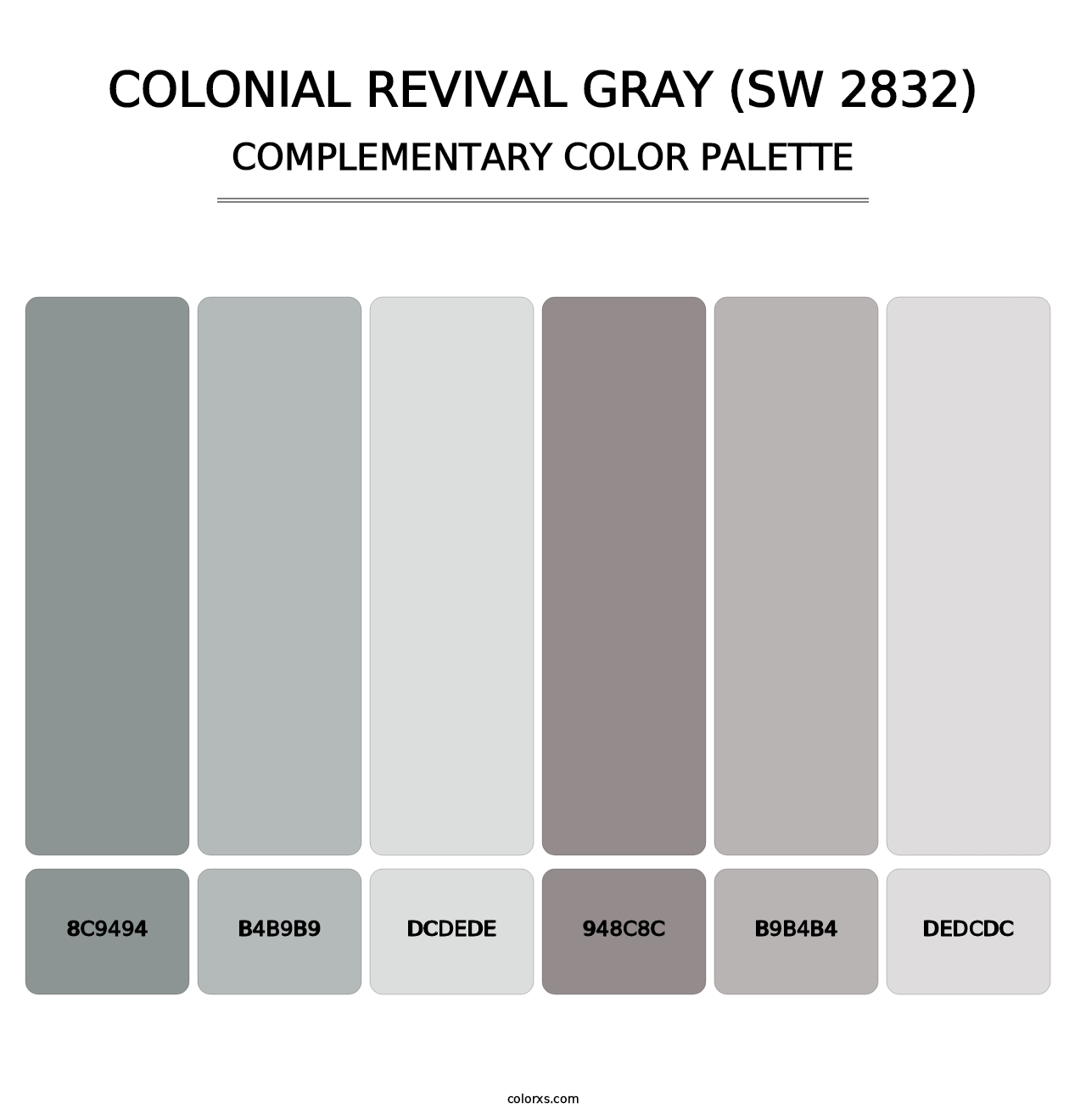 Colonial Revival Gray (SW 2832) - Complementary Color Palette