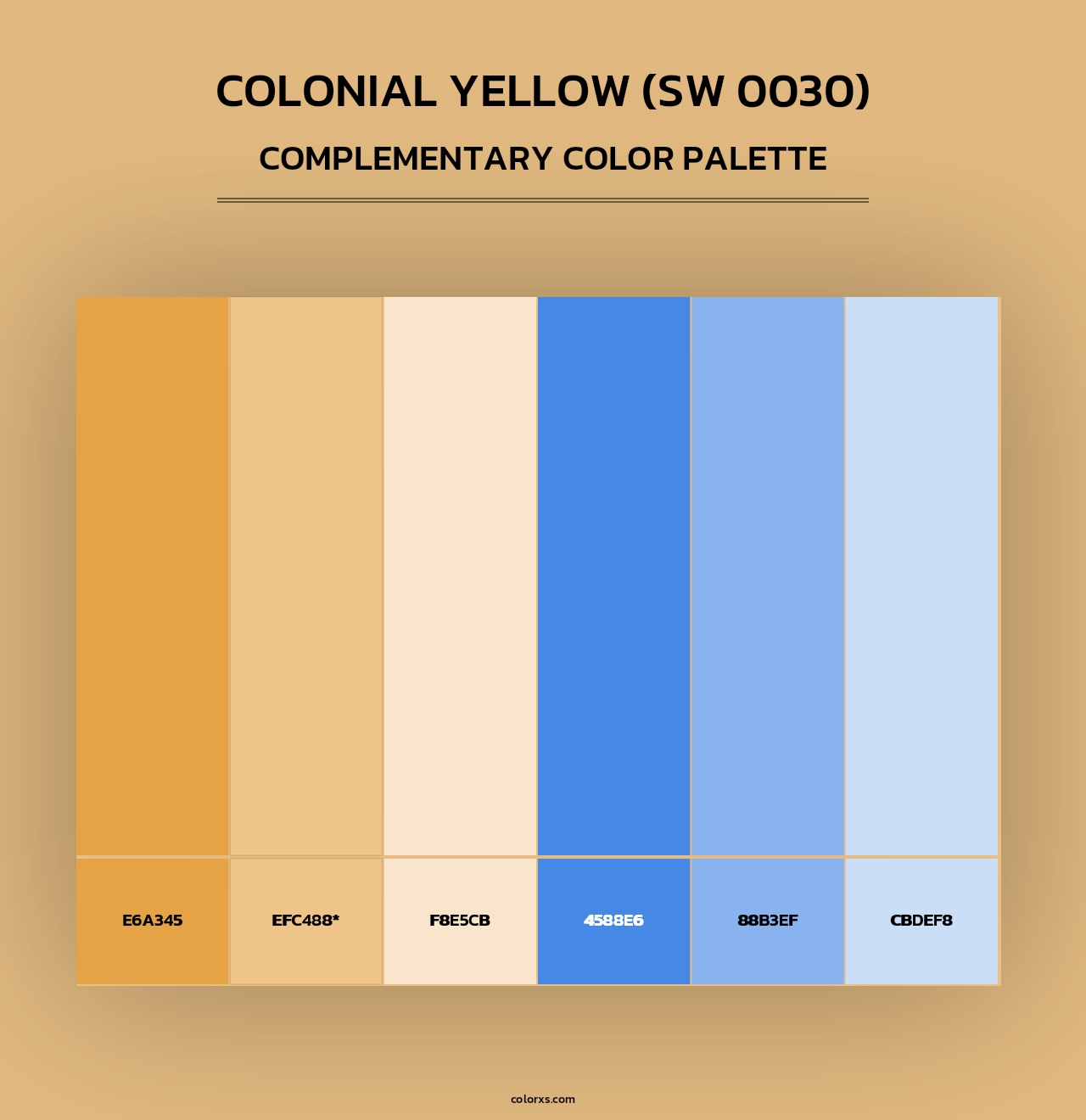 Colonial Yellow (SW 0030) - Complementary Color Palette