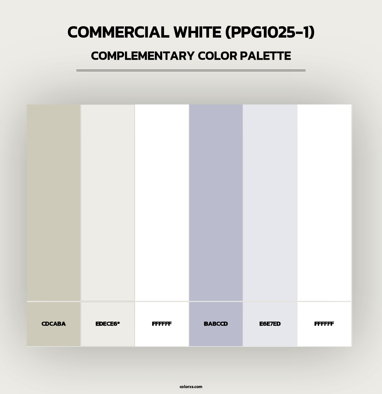 Commercial White (PPG1025-1) - Complementary Color Palette