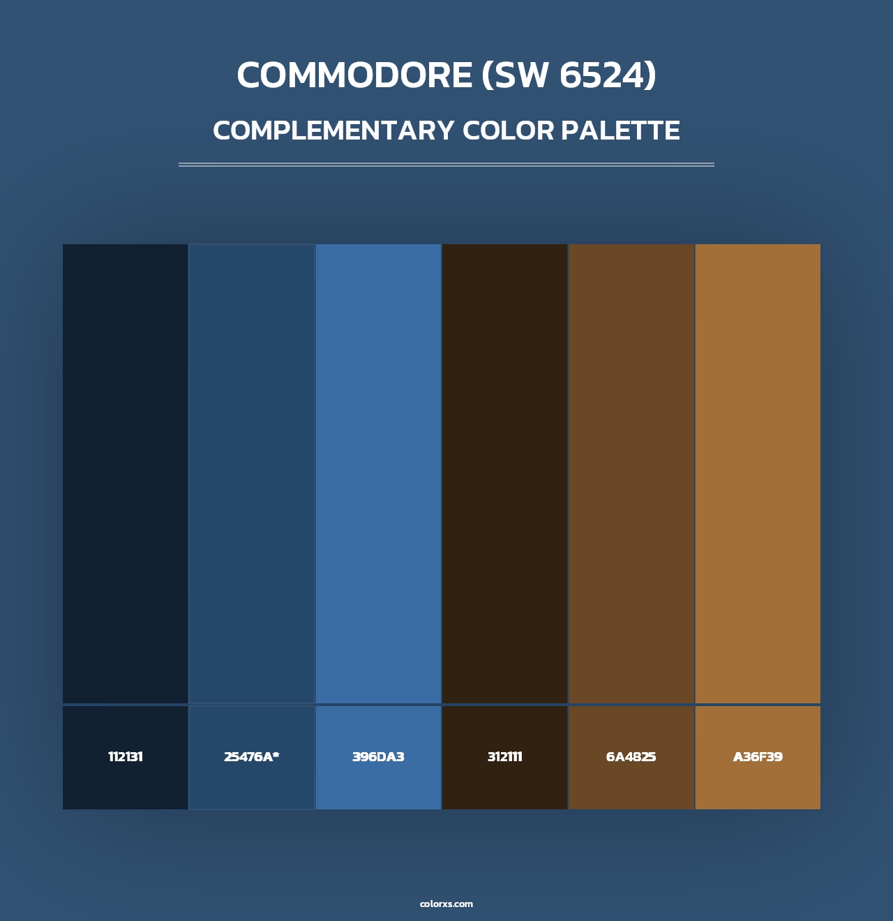 Commodore (SW 6524) - Complementary Color Palette