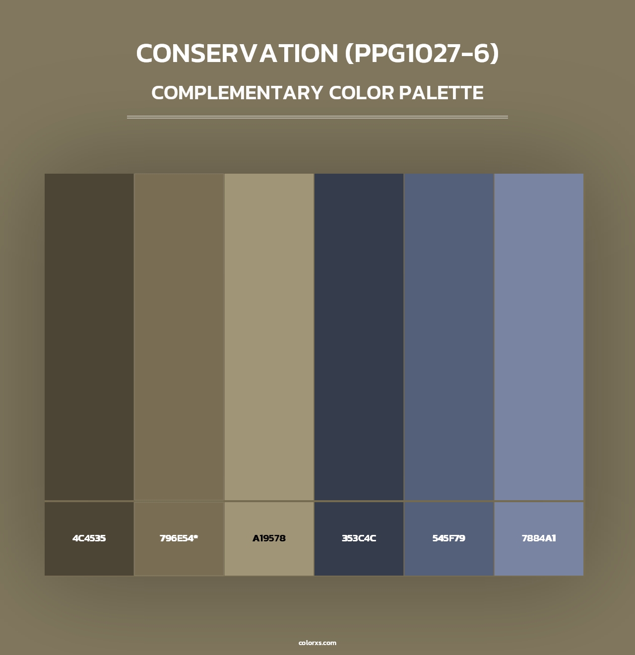 Conservation (PPG1027-6) - Complementary Color Palette