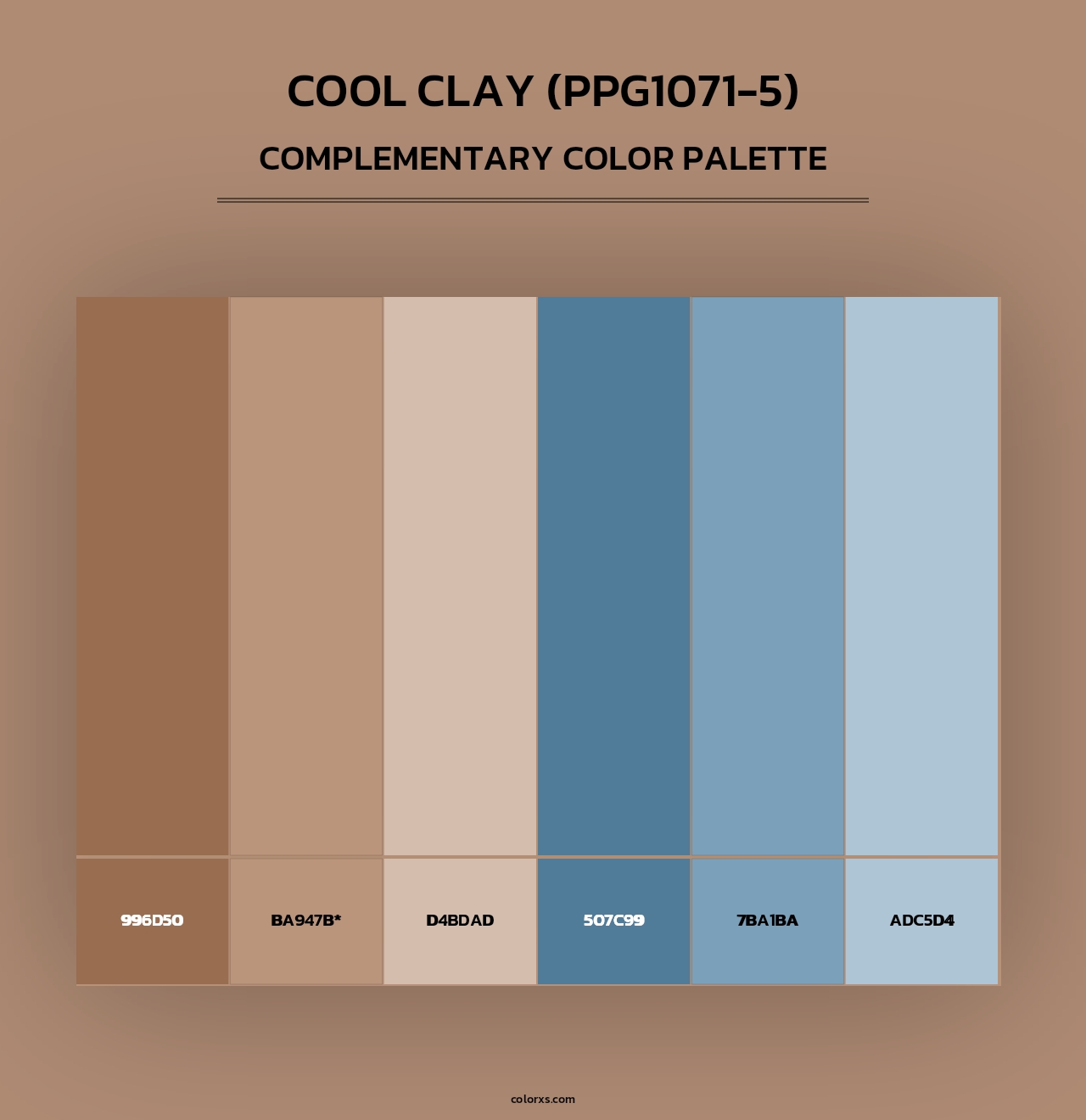 Cool Clay (PPG1071-5) - Complementary Color Palette