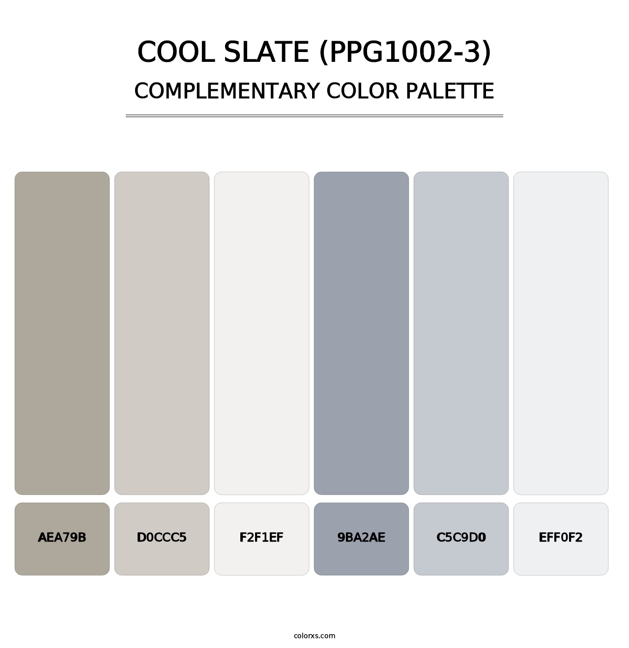 Cool Slate (PPG1002-3) - Complementary Color Palette