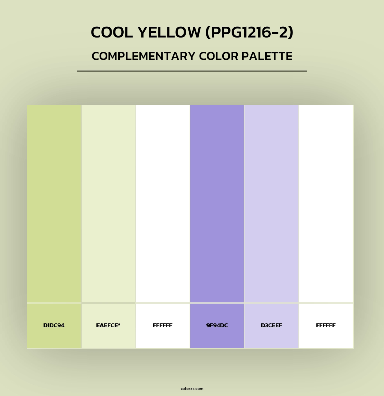 Cool Yellow (PPG1216-2) - Complementary Color Palette