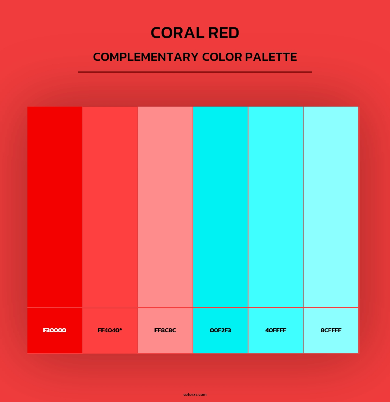 Coral Red - Complementary Color Palette