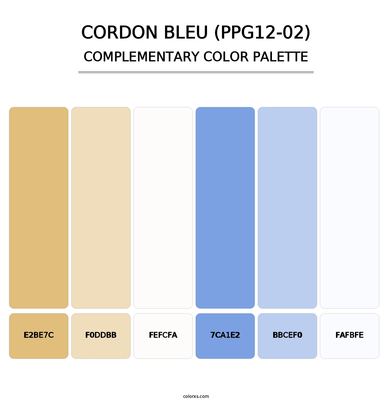 Cordon Bleu (PPG12-02) - Complementary Color Palette