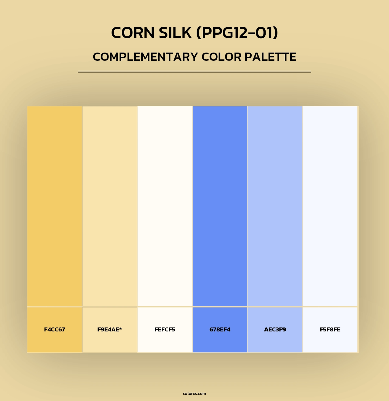 Corn Silk (PPG12-01) - Complementary Color Palette