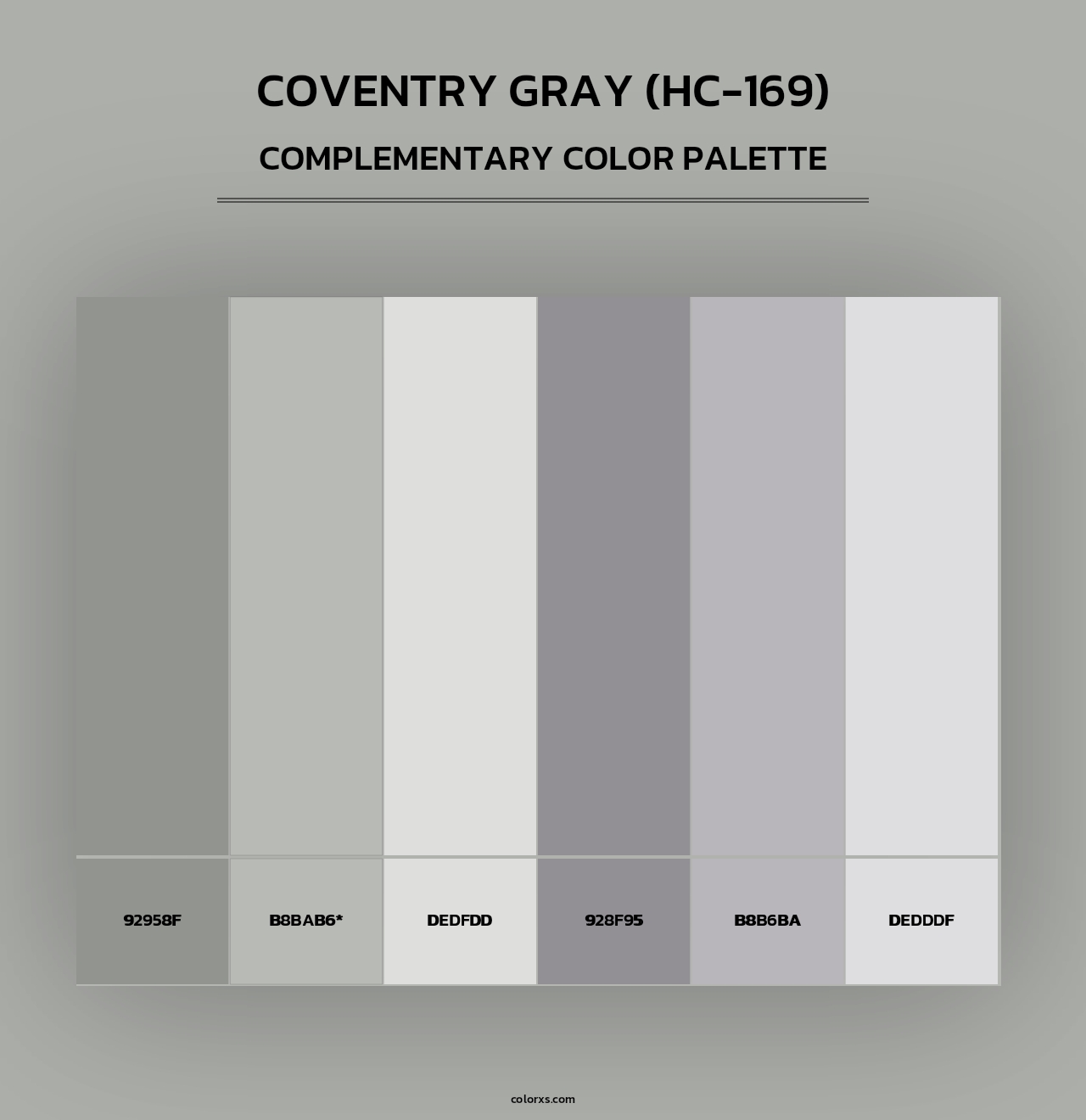 Coventry Gray (HC-169) - Complementary Color Palette
