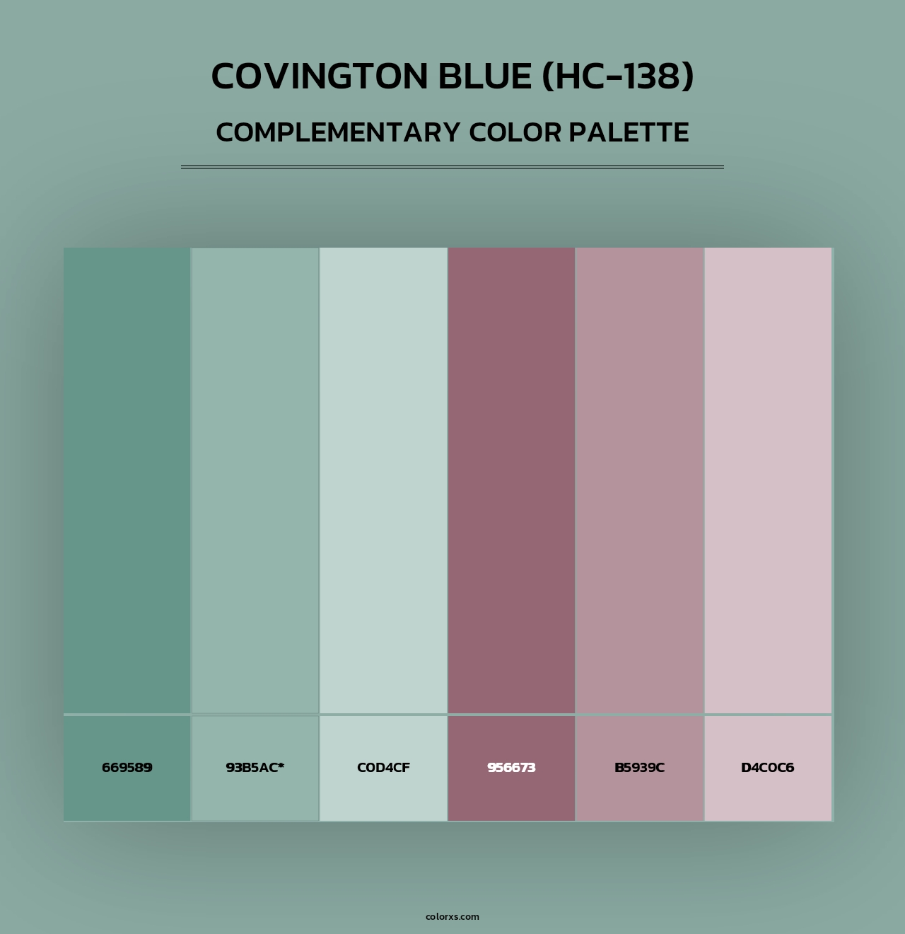 Covington Blue (HC-138) - Complementary Color Palette