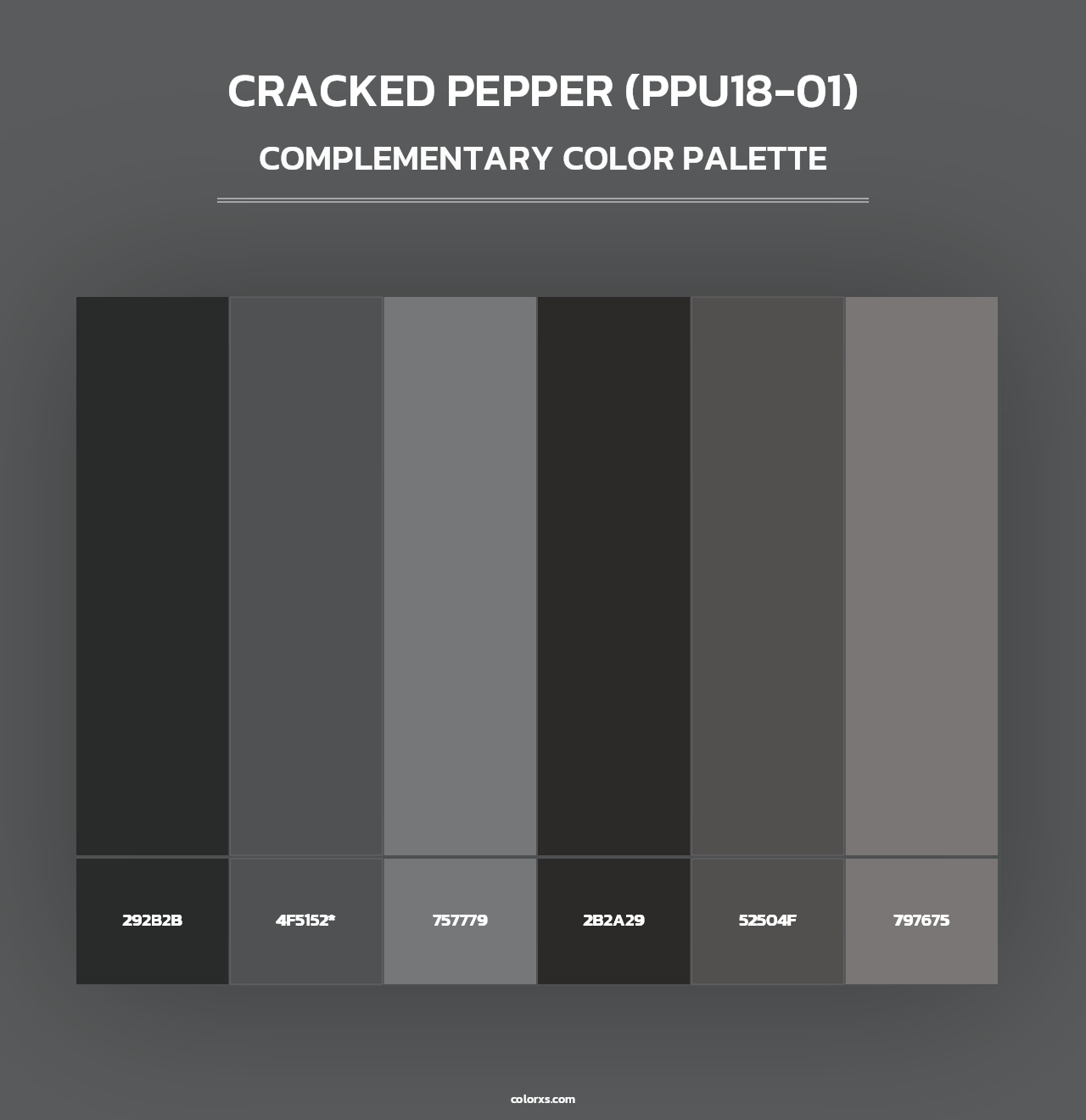 Cracked Pepper (PPU18-01) - Complementary Color Palette