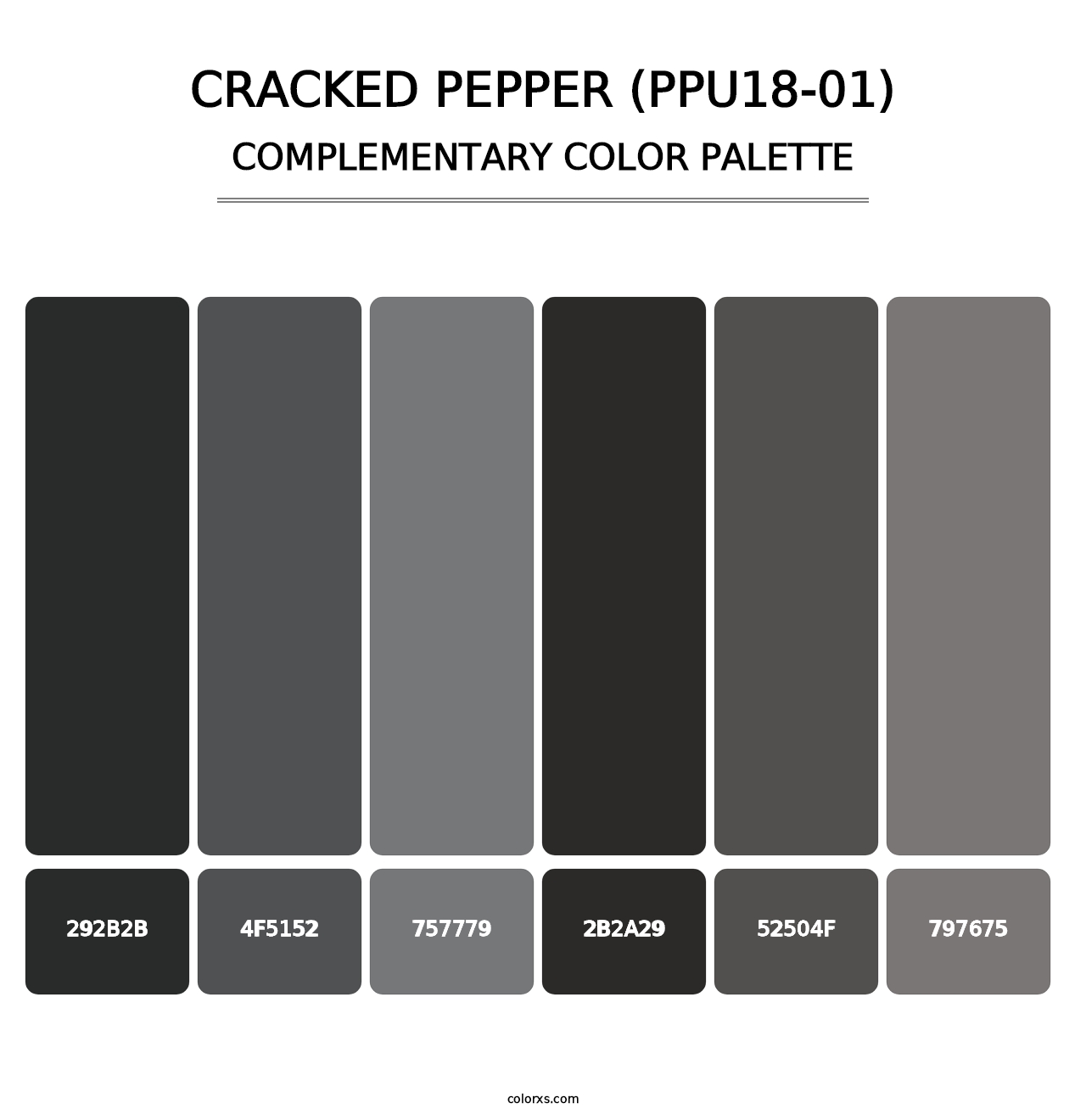 Cracked Pepper (PPU18-01) - Complementary Color Palette