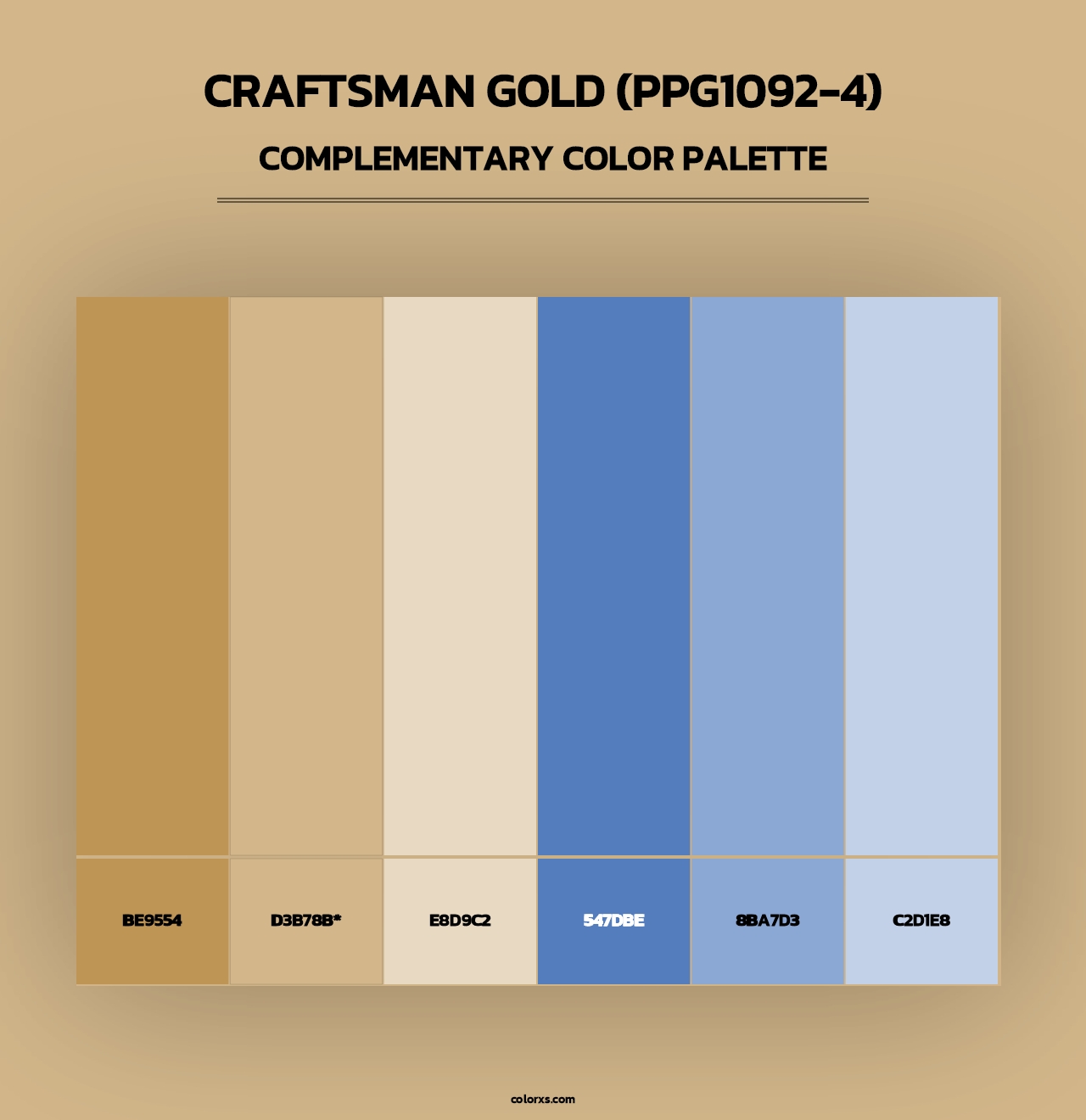 Craftsman Gold (PPG1092-4) - Complementary Color Palette