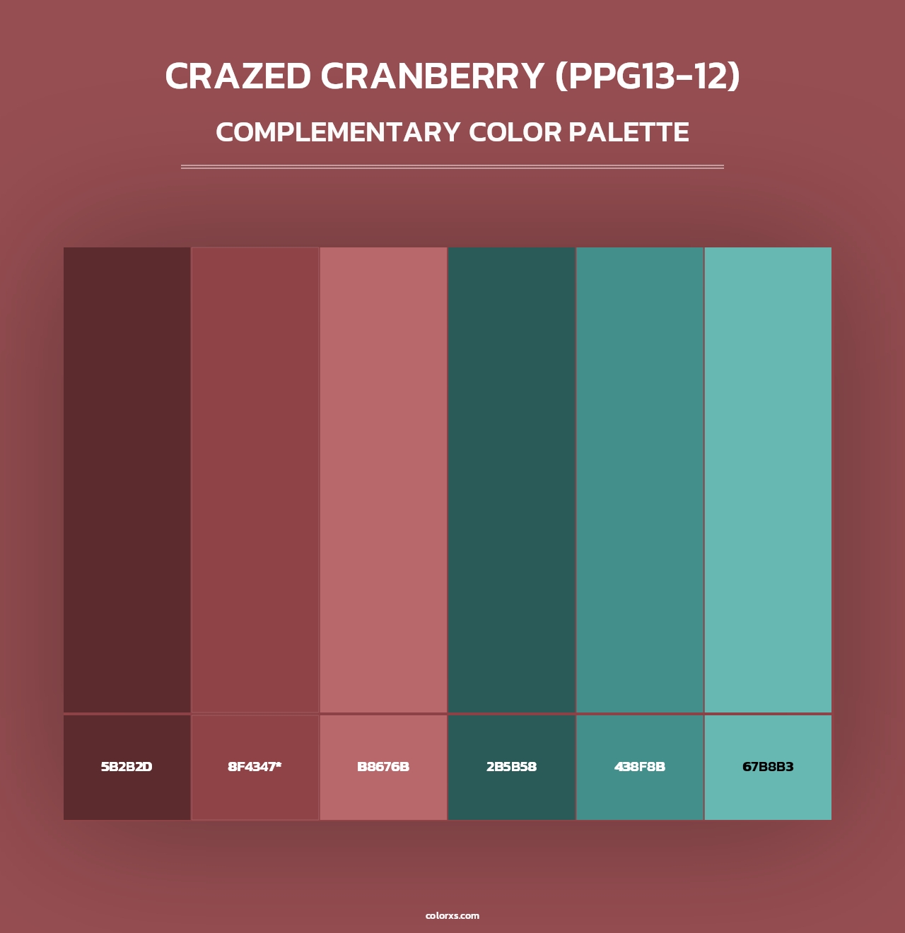 Crazed Cranberry (PPG13-12) - Complementary Color Palette