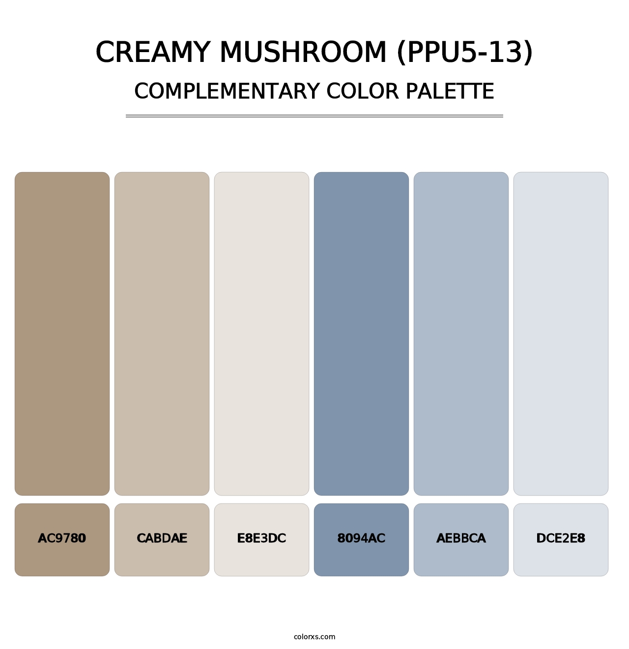 Creamy Mushroom (PPU5-13) - Complementary Color Palette