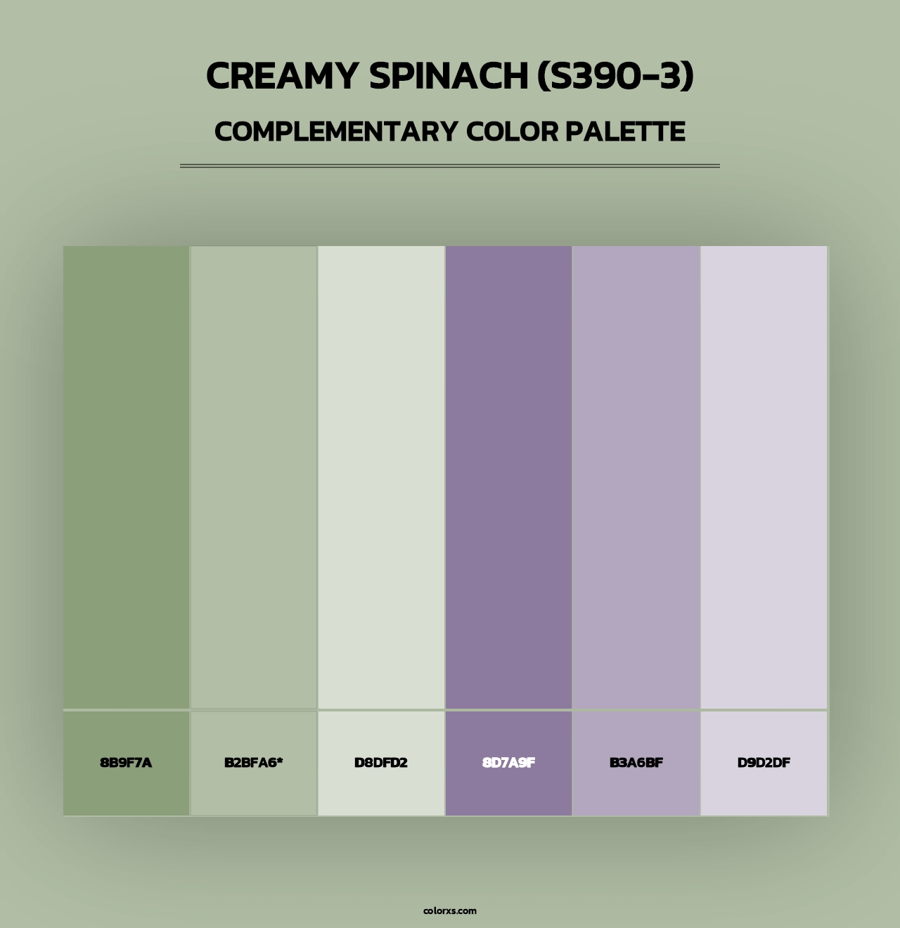 Creamy Spinach (S390-3) - Complementary Color Palette