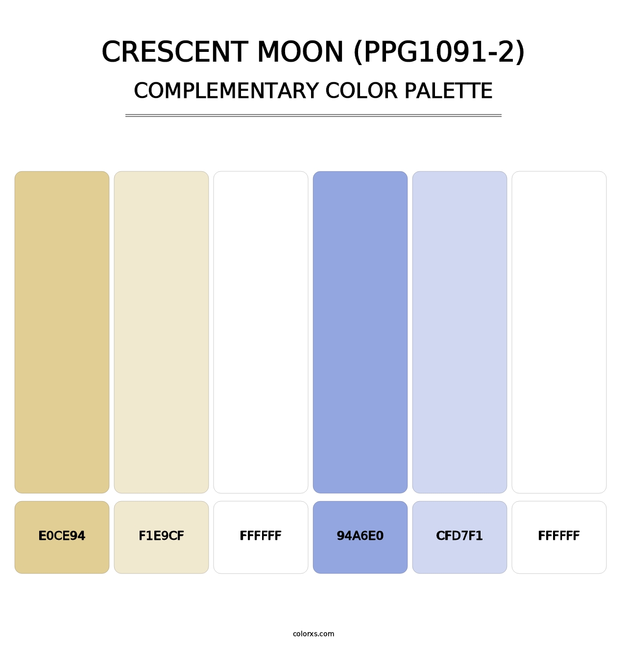 Crescent Moon (PPG1091-2) - Complementary Color Palette