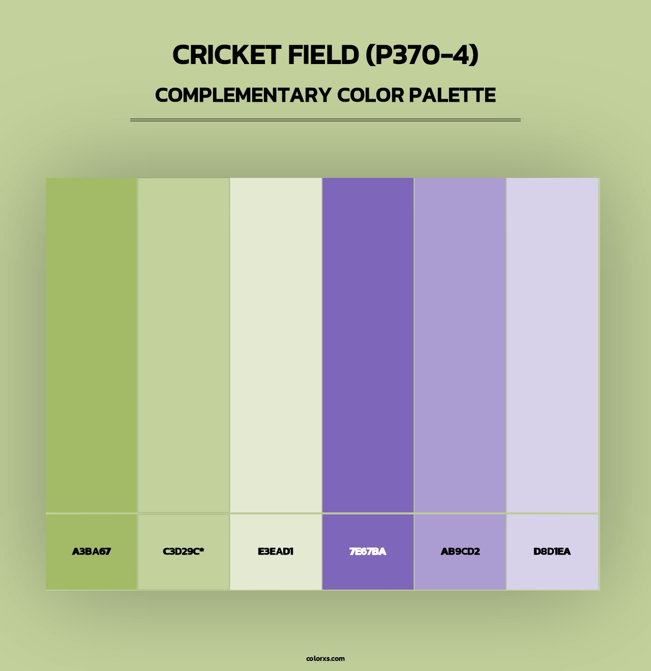 Cricket Field (P370-4) - Complementary Color Palette