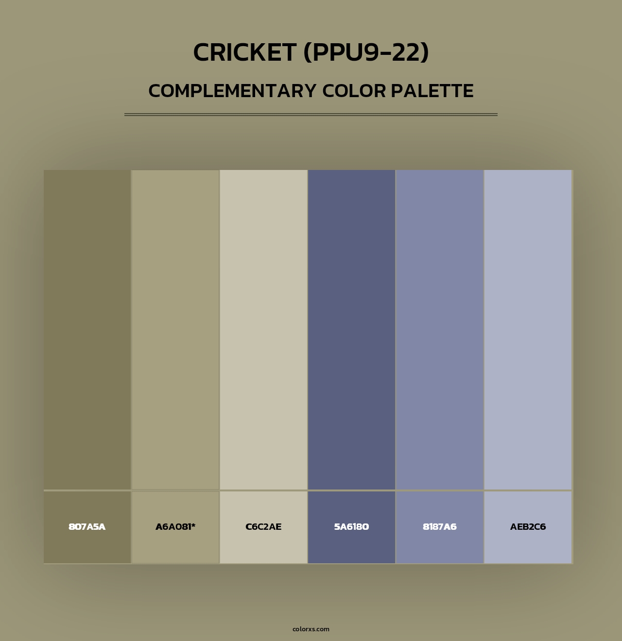 Cricket (PPU9-22) - Complementary Color Palette
