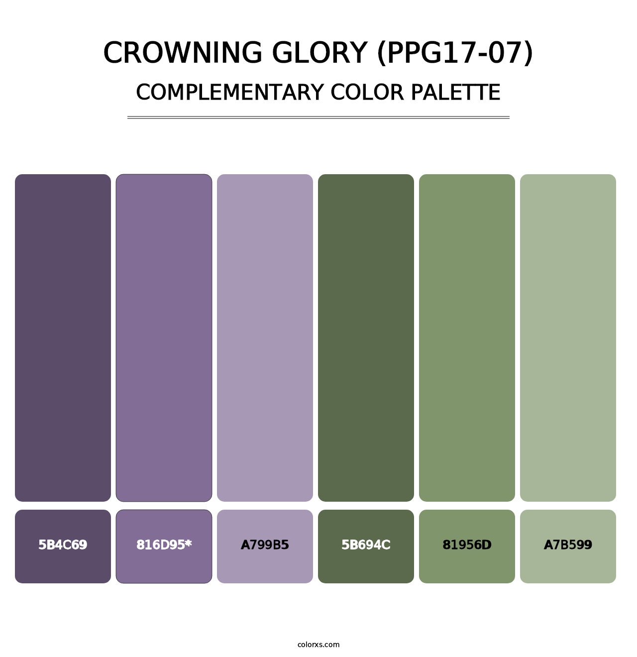 Crowning Glory (PPG17-07) - Complementary Color Palette