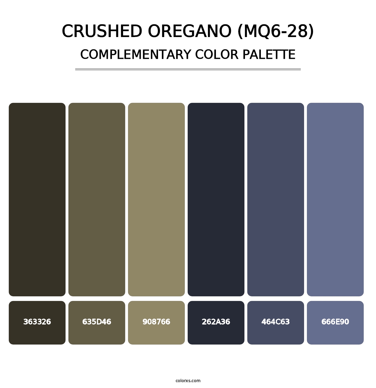 Crushed Oregano (MQ6-28) - Complementary Color Palette
