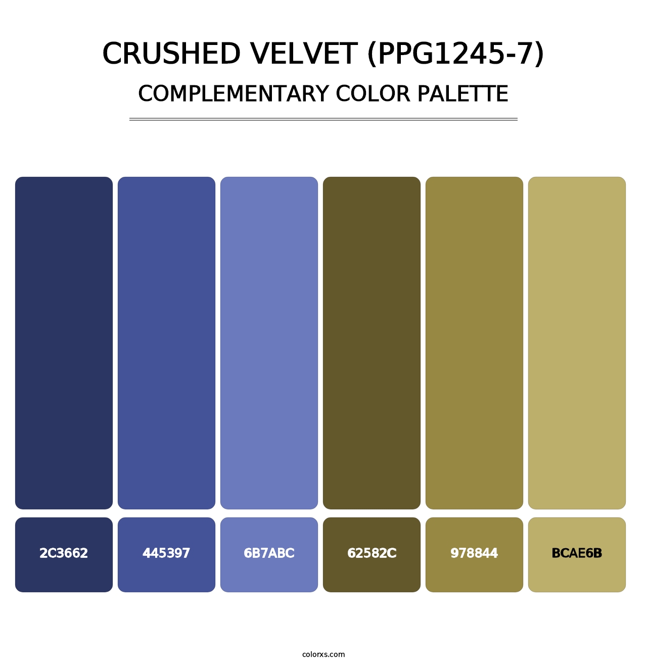 Crushed Velvet (PPG1245-7) - Complementary Color Palette