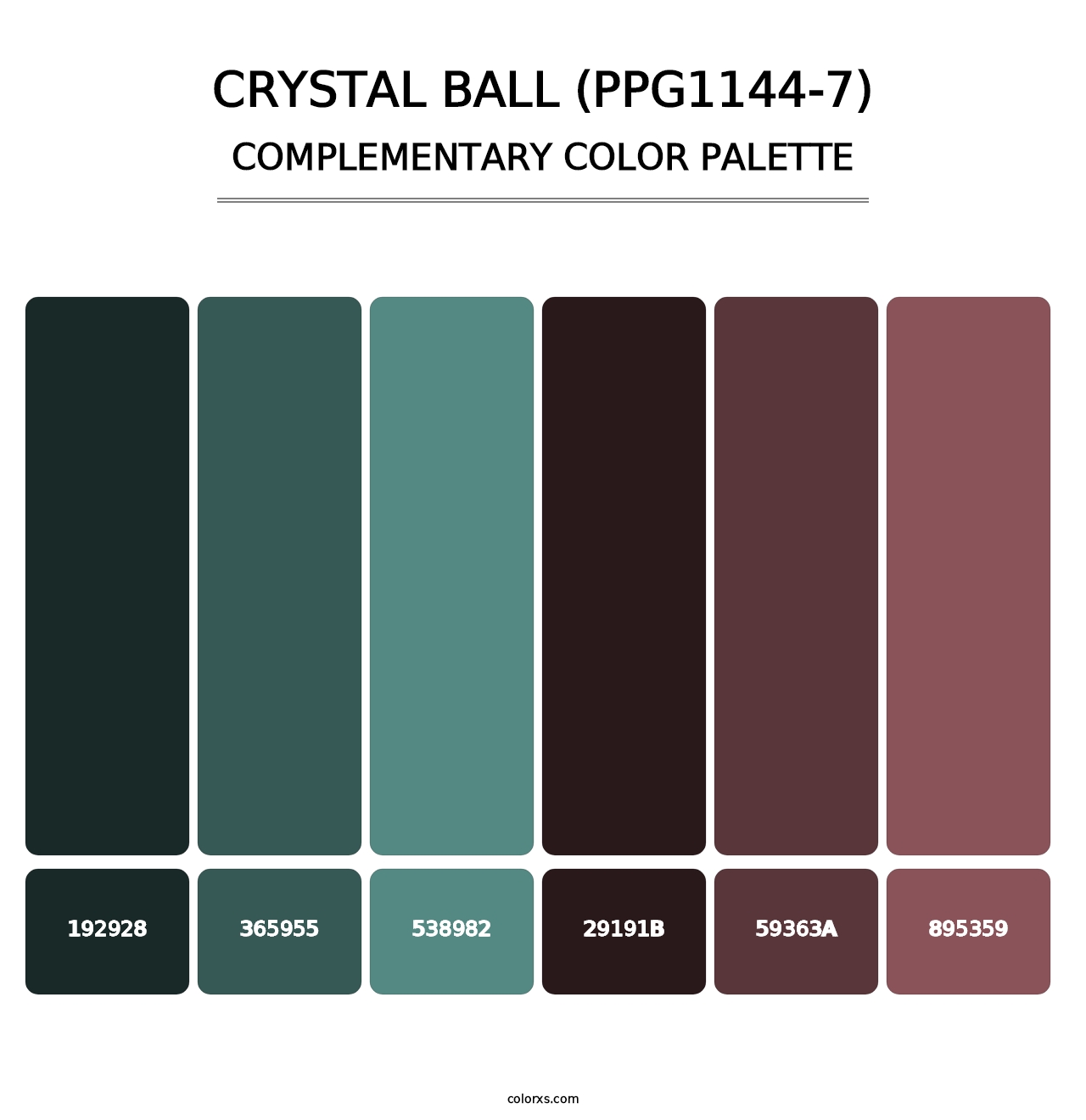 Crystal Ball (PPG1144-7) - Complementary Color Palette