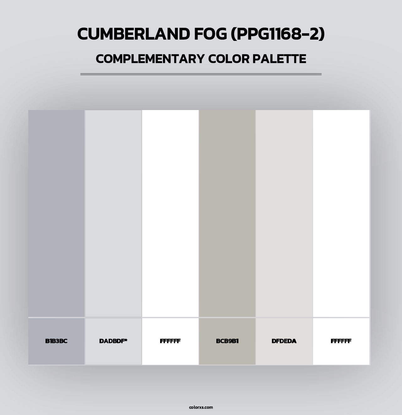 Cumberland Fog (PPG1168-2) - Complementary Color Palette