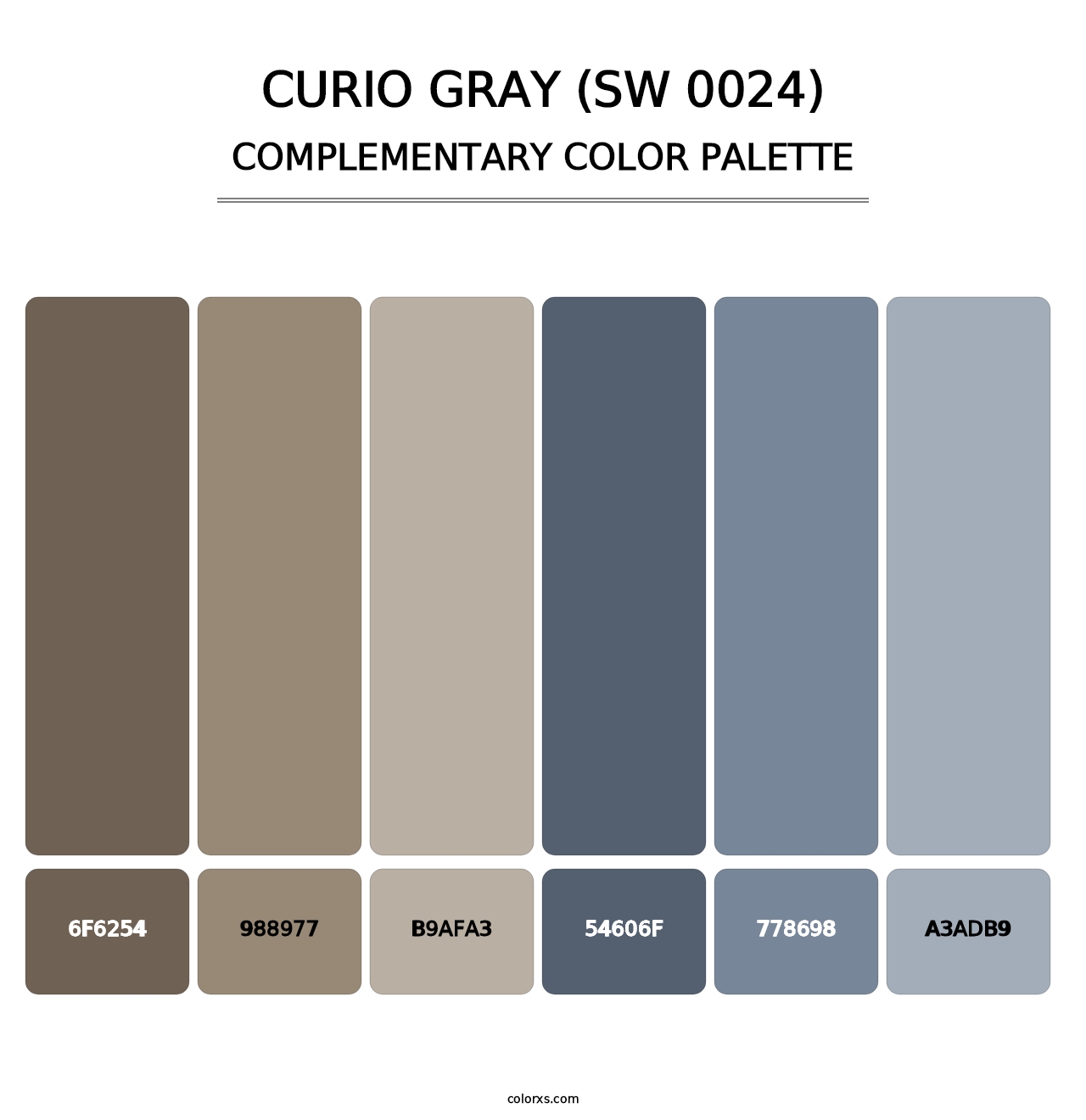 Curio Gray (SW 0024) - Complementary Color Palette