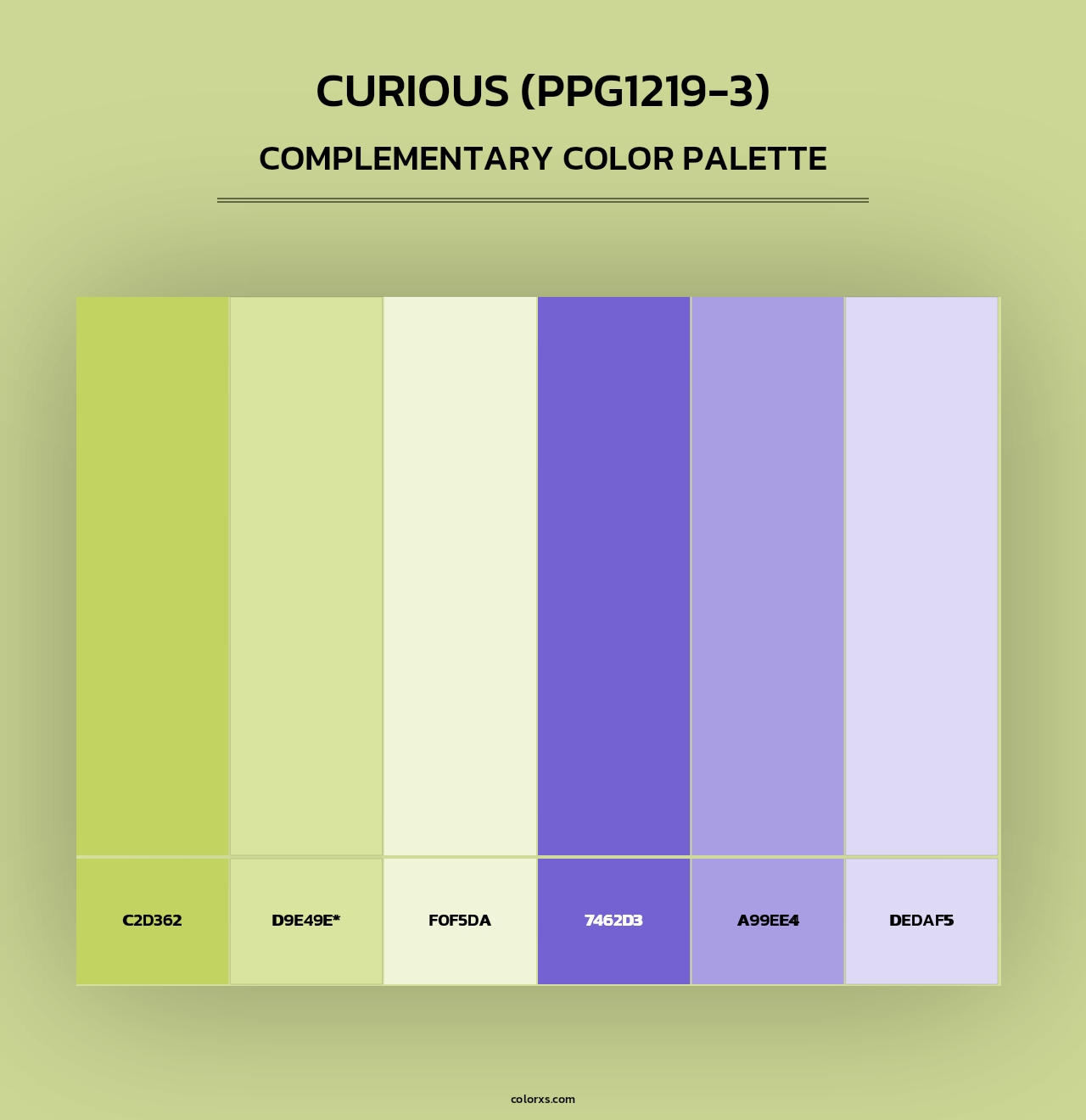 Curious (PPG1219-3) - Complementary Color Palette