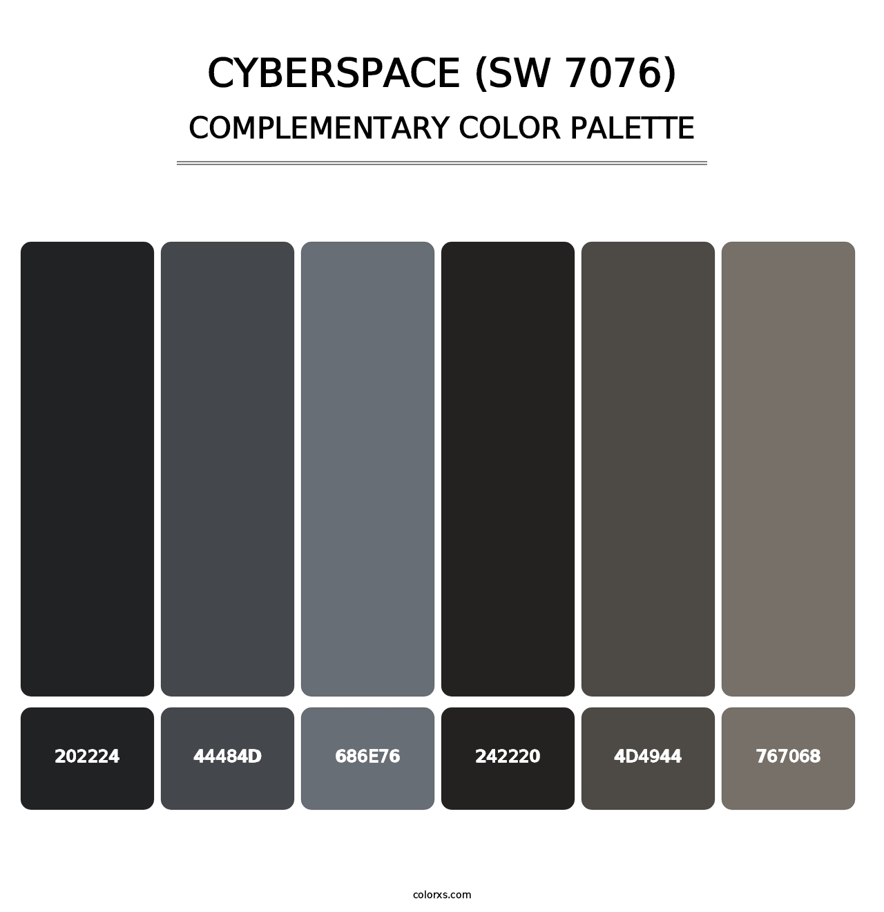 Cyberspace (SW 7076) - Complementary Color Palette