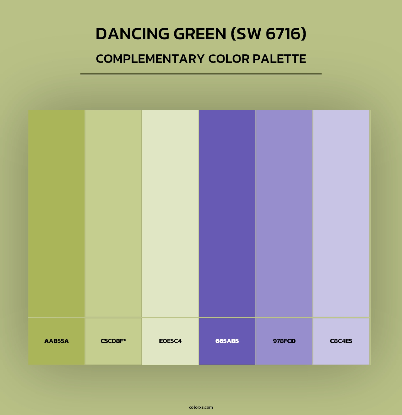 Dancing Green (SW 6716) - Complementary Color Palette