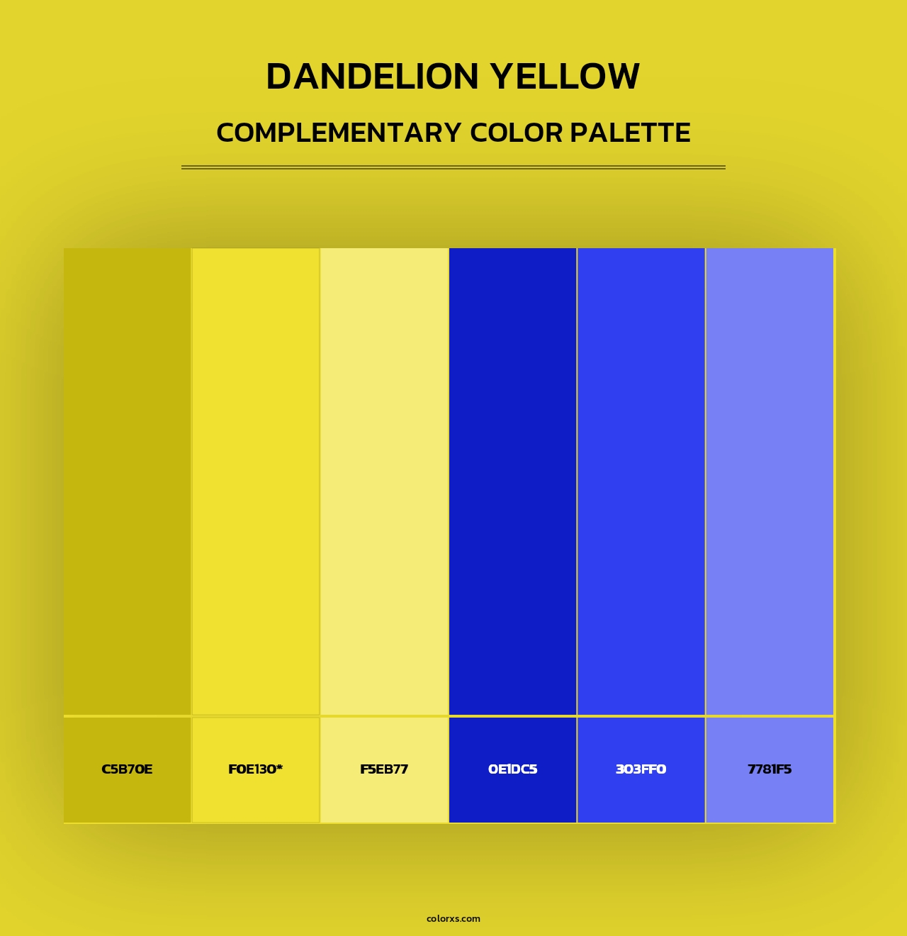 Dandelion Yellow - Complementary Color Palette