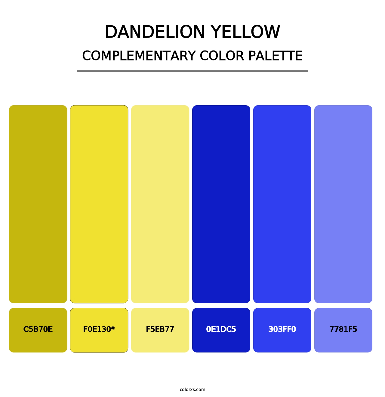 Dandelion Yellow - Complementary Color Palette