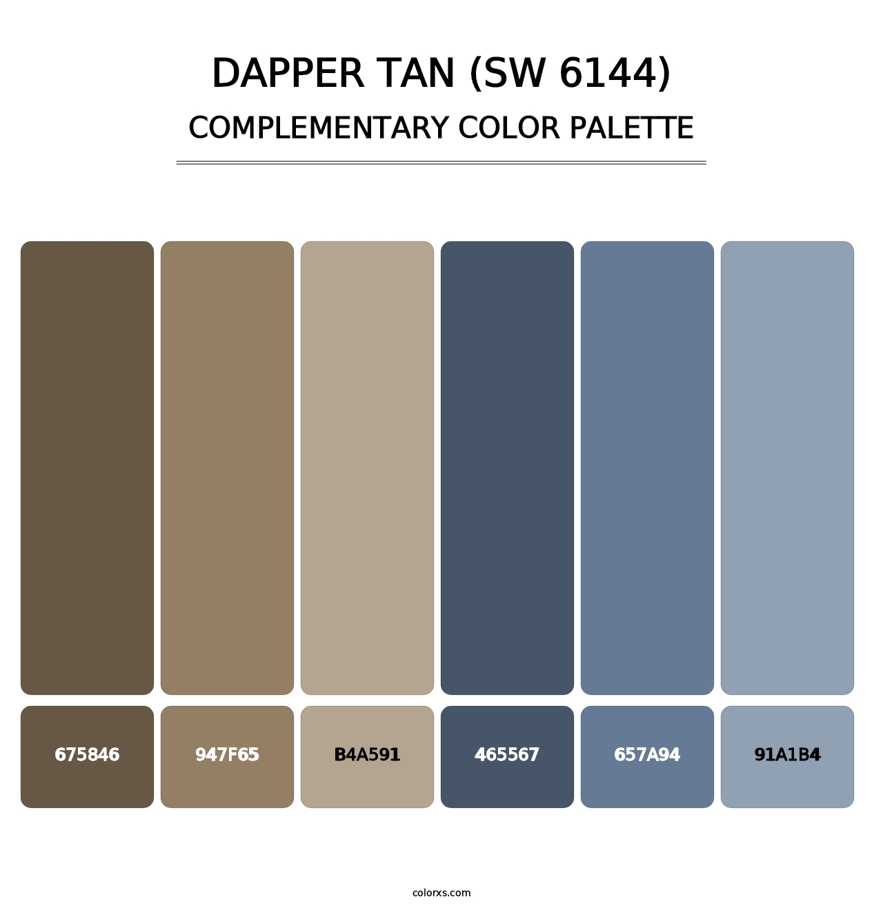 Dapper Tan (SW 6144) - Complementary Color Palette