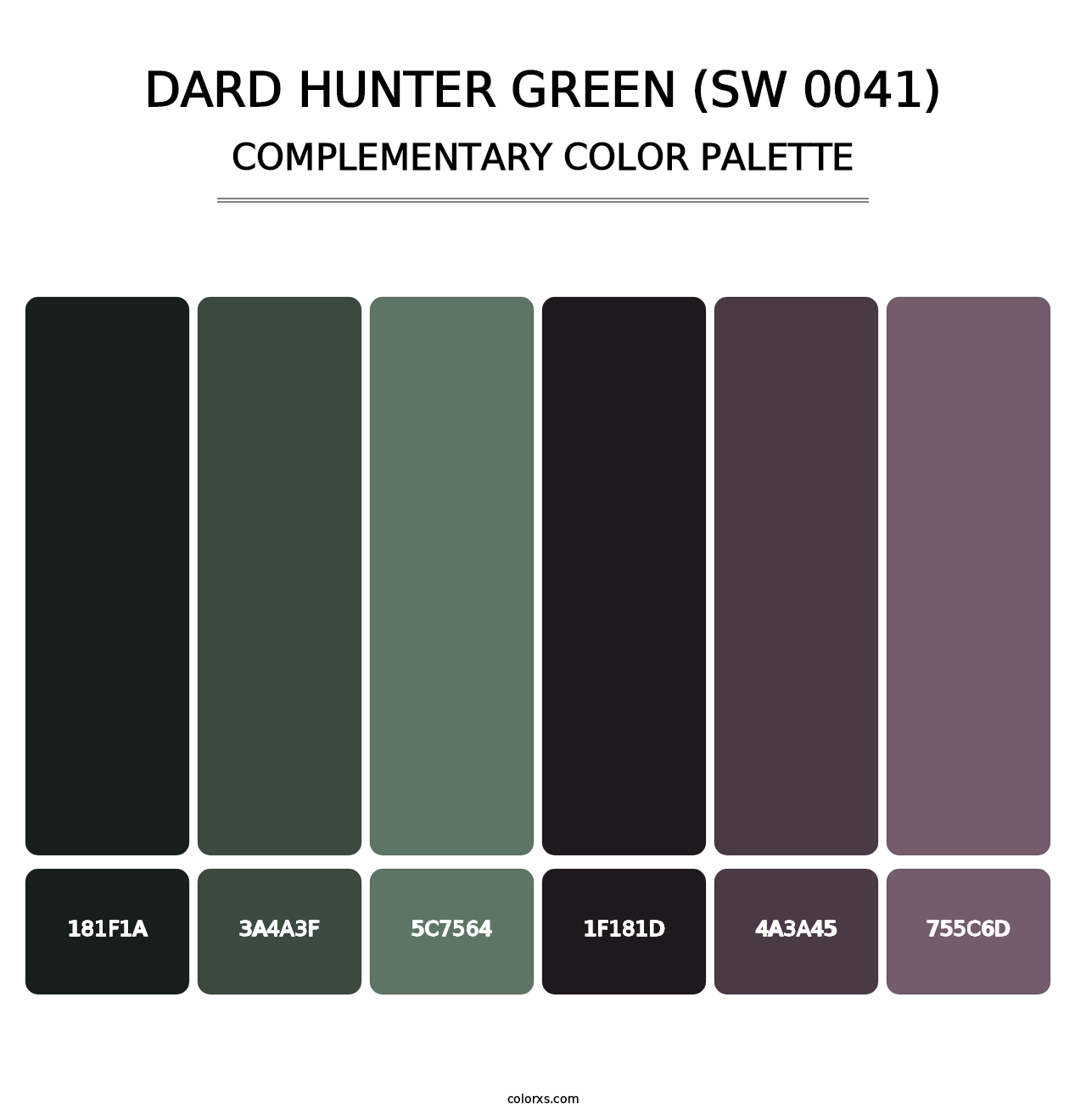 Dard Hunter Green (SW 0041) - Complementary Color Palette