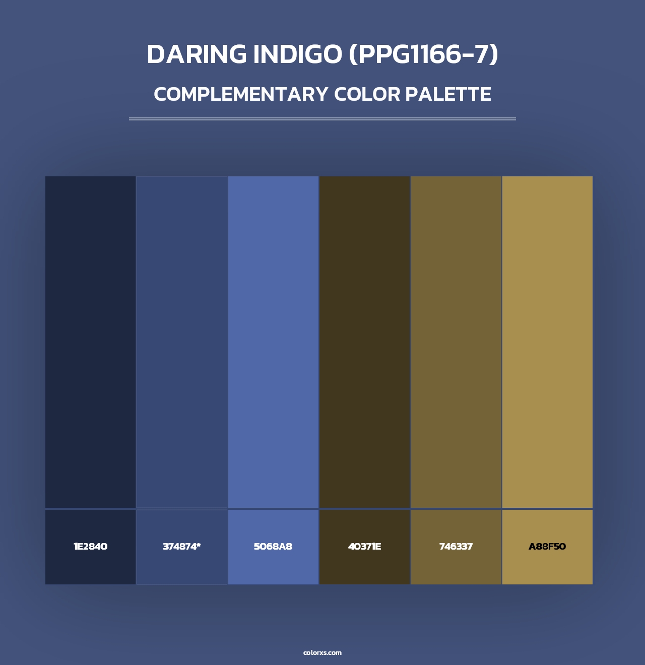 Daring Indigo (PPG1166-7) - Complementary Color Palette