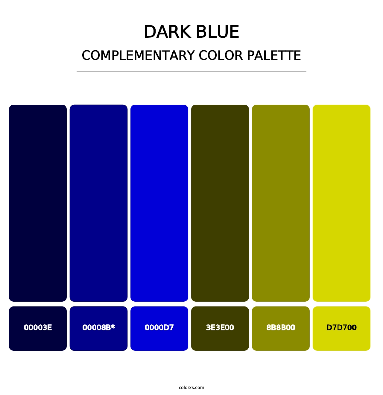 Dark Blue - Complementary Color Palette