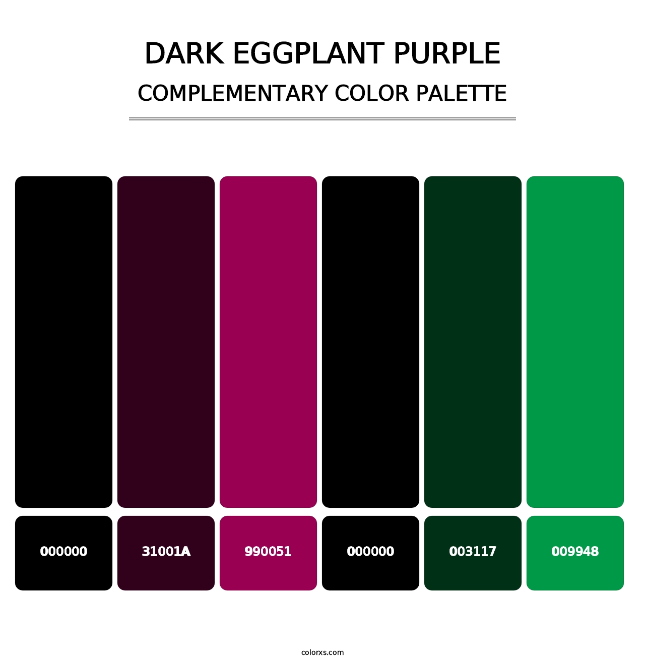 Dark Eggplant Purple - Complementary Color Palette