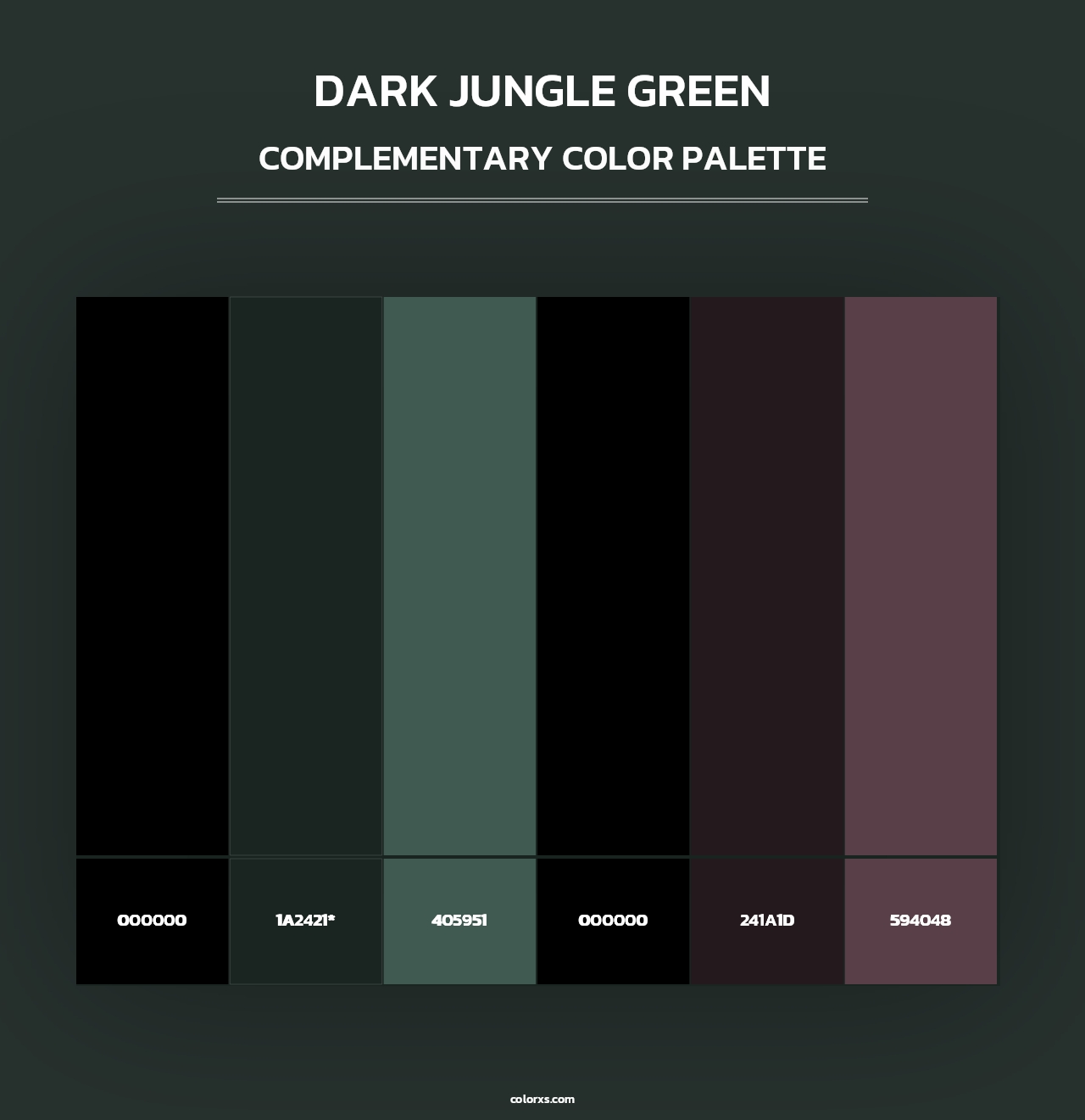 Dark Jungle Green - Complementary Color Palette