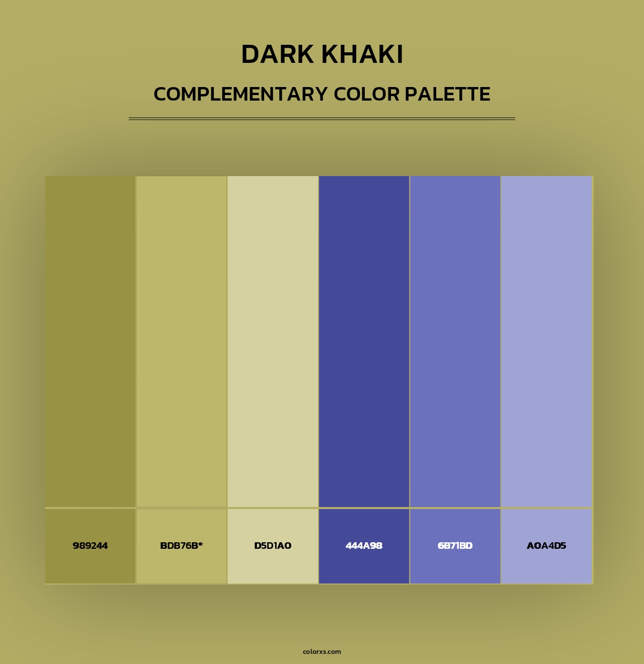 Dark Khaki - Complementary Color Palette