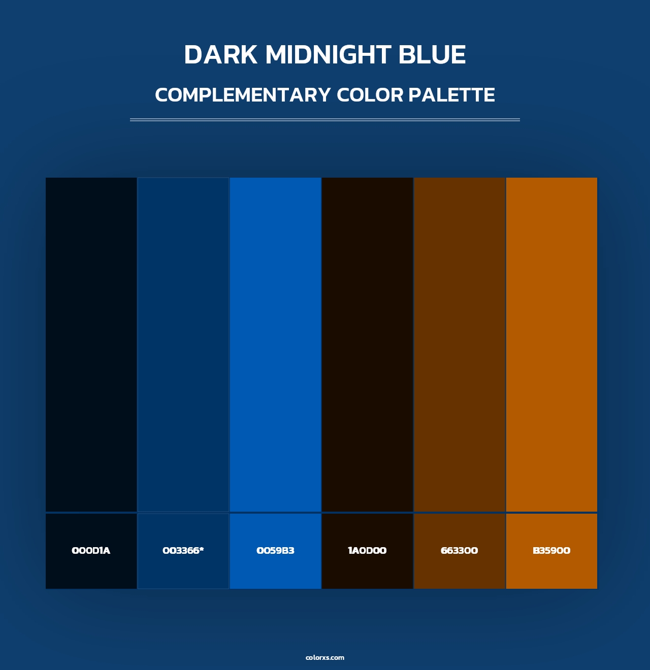 Dark Midnight Blue - Complementary Color Palette