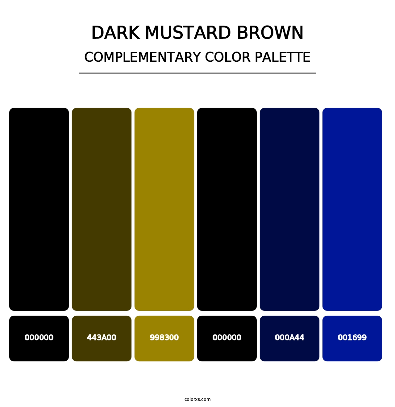 Dark Mustard Brown - Complementary Color Palette