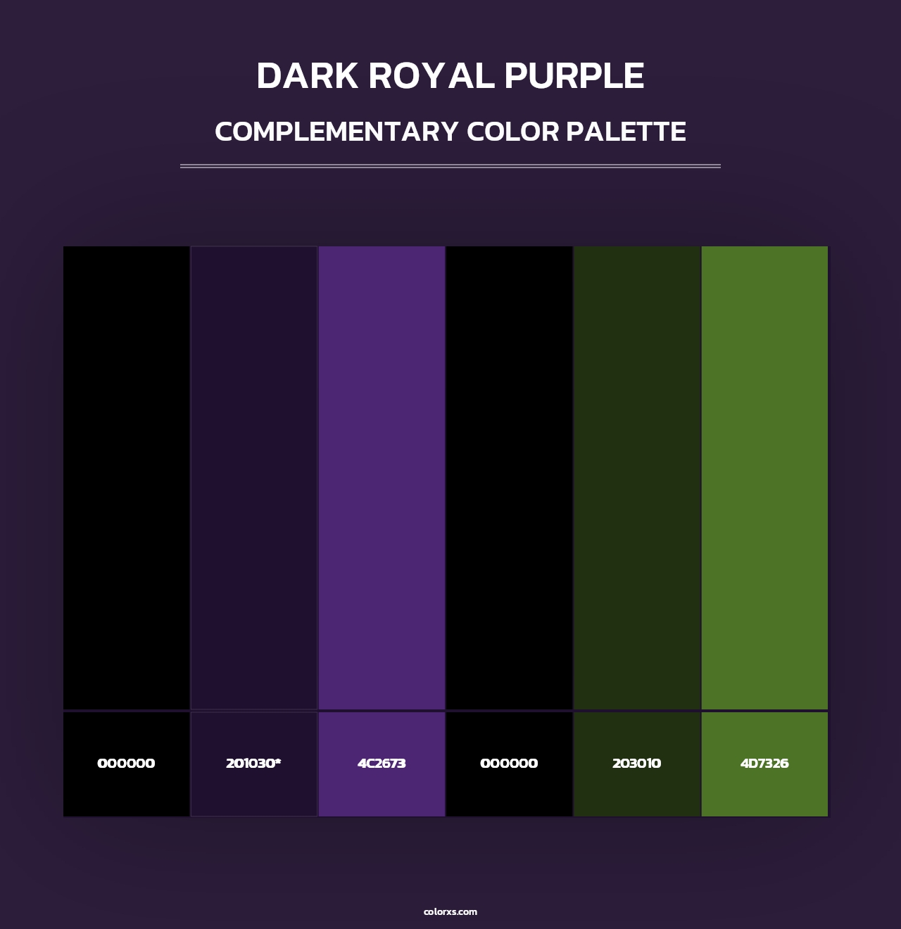 Dark Royal purple - Complementary Color Palette