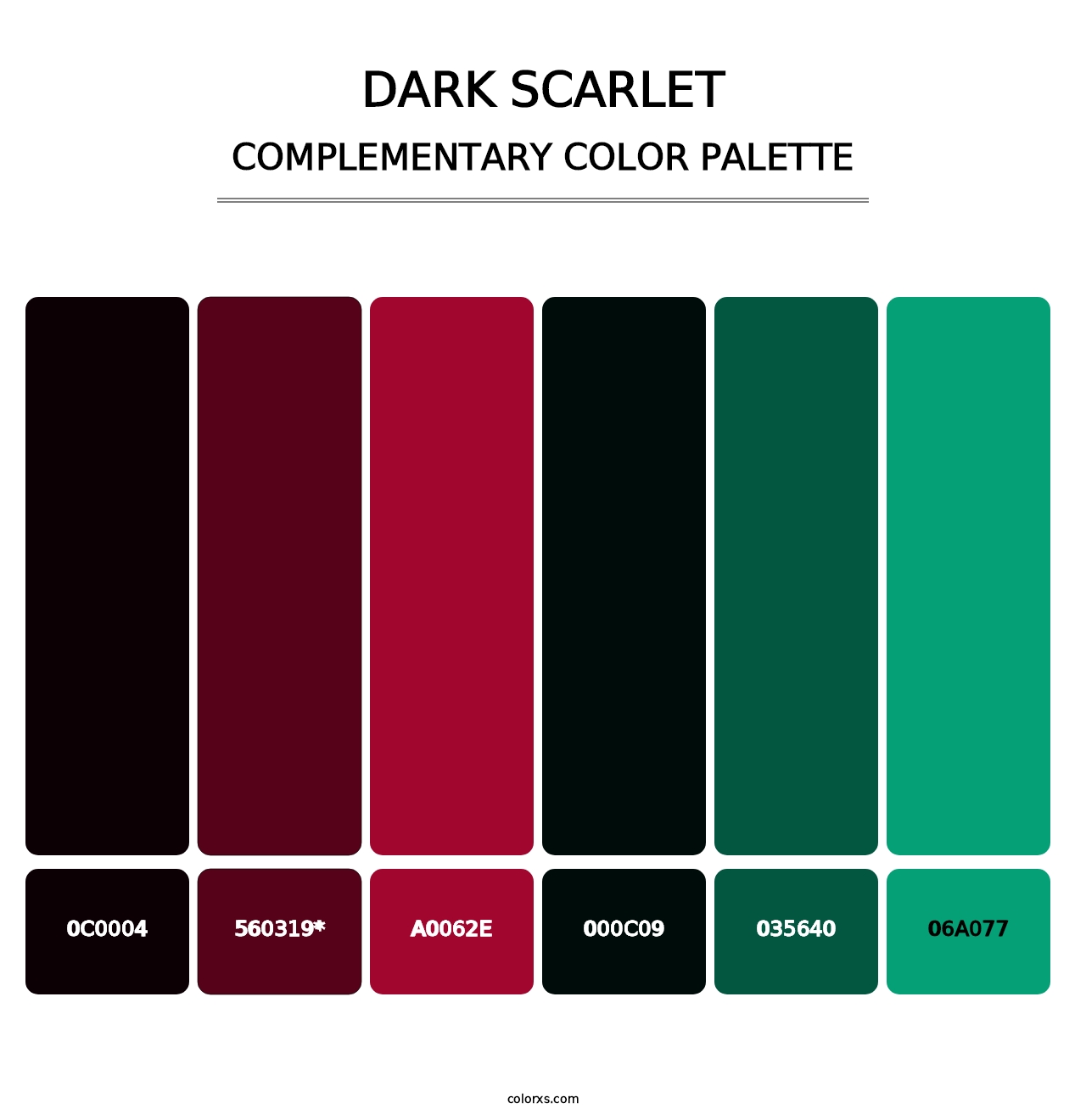 Dark Scarlet - Complementary Color Palette