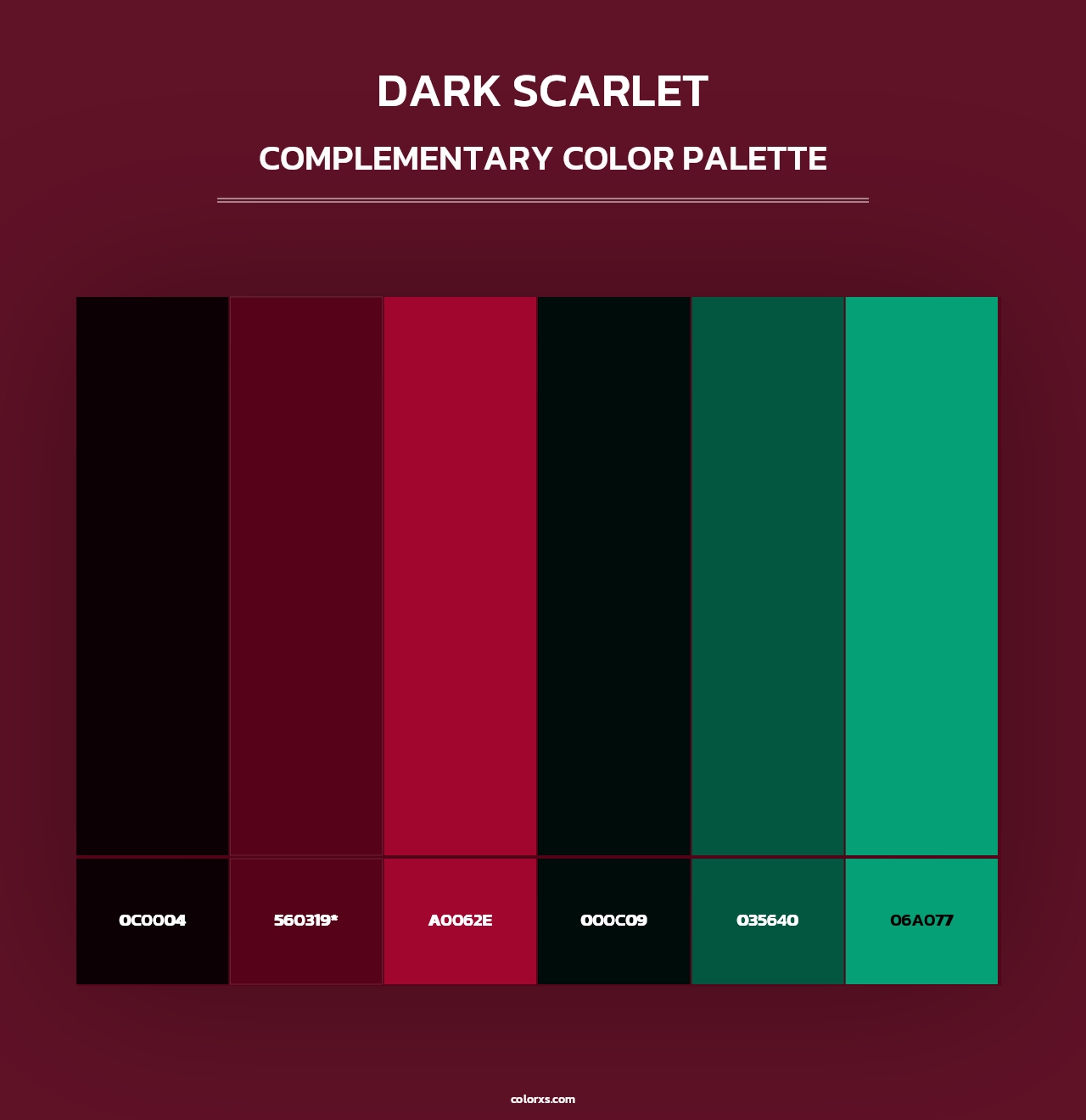 Dark Scarlet - Complementary Color Palette