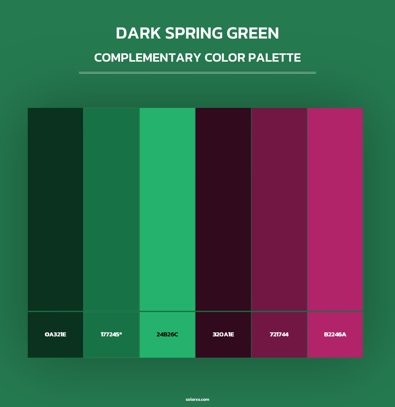 Dark Spring Green - Complementary Color Palette